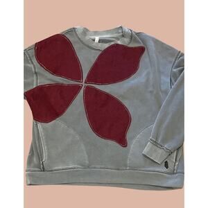 Small Upcycled Free People Long Sleeve Pullover | Boho Indie Maximalist